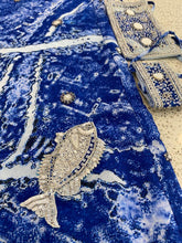 Load image into Gallery viewer, Royal blue sarong - fish
