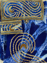 Load image into Gallery viewer, Deep blue sarong - moon + swirls
