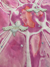 Load image into Gallery viewer, Light pink + deep purple sarong - flying doves
