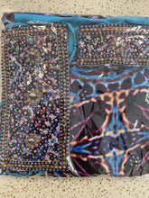 Load image into Gallery viewer, Turquoise, dark purple + blue sarong
