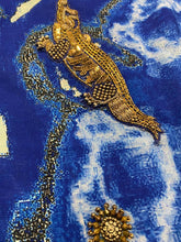 Load image into Gallery viewer, Deep royal blue sarong - crocodiles
