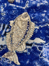 Load image into Gallery viewer, Royal blue sarong - fish
