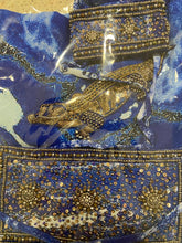 Load image into Gallery viewer, Deep royal blue sarong - crocodiles
