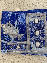 Load image into Gallery viewer, Royal blue sarong - fish
