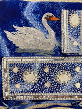 Load image into Gallery viewer, Deep rich blue sarong - white swans
