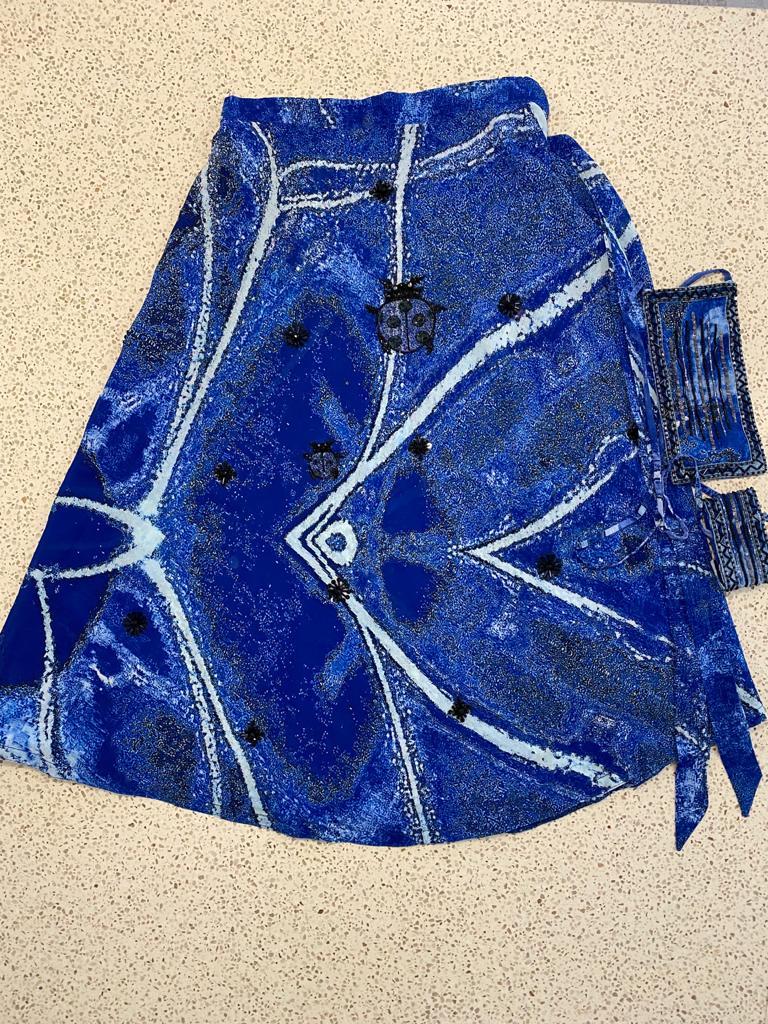 Deep blue sarong - ladybirds