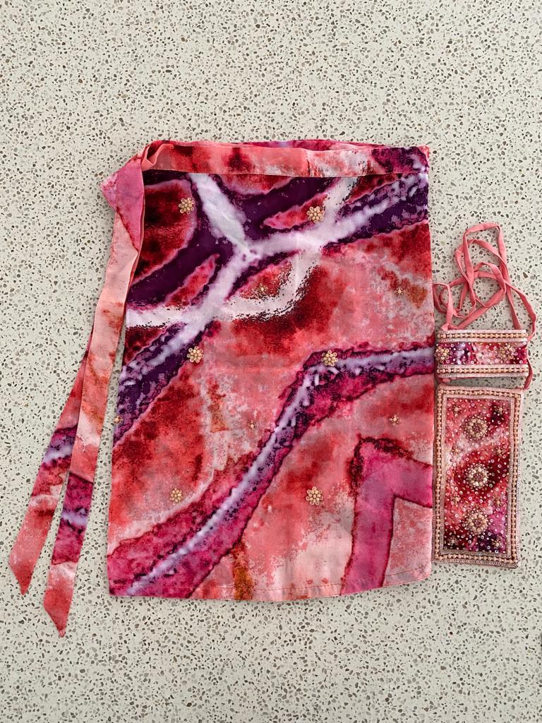 Pastel shades - (coral, pink + purple) sarong - flowers