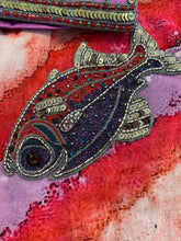 Load image into Gallery viewer, Orange, coral + lilac sarong - fish
