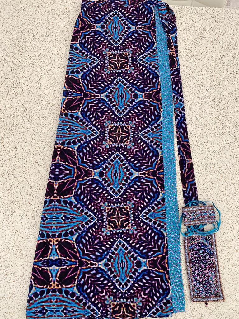 Light blue + deep purple sarong