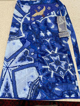 Load image into Gallery viewer, Deep rich blue sarong - matt gold crane
