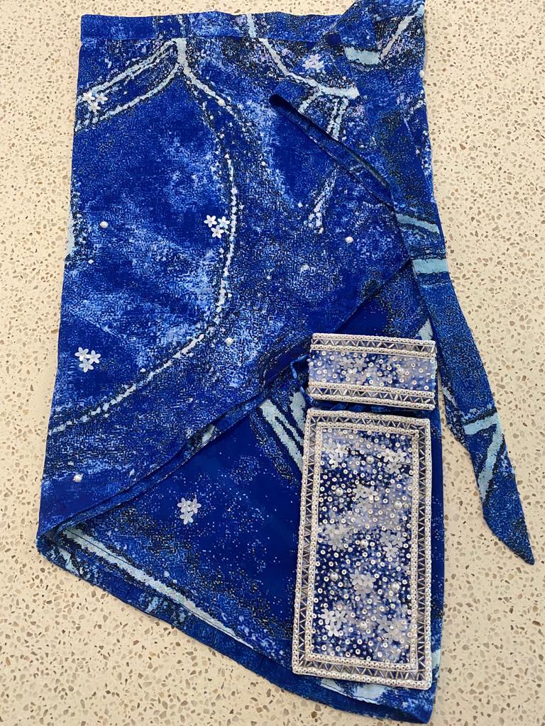 Deep blue + white sarong