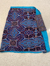 Load image into Gallery viewer, Turquoise, dark purple + blue sarong
