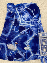 Load image into Gallery viewer, Deep rich blue sarong - white swans
