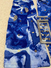 Load image into Gallery viewer, 2 in 1: deep blue + light blue sarongs - paisleys
