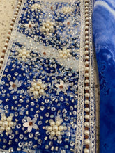 Load image into Gallery viewer, Blue sarong - white pearl beads
