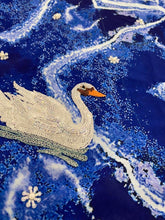 Load image into Gallery viewer, Deep rich blue sarong - white swans
