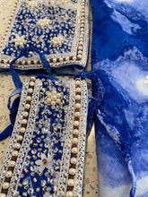 Load image into Gallery viewer, Blue sarong - white pearl beads
