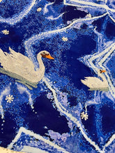 Load image into Gallery viewer, Deep rich blue sarong - white swans
