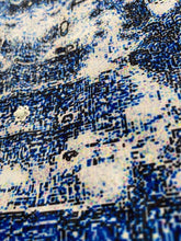 Load image into Gallery viewer, Deep blue sarong - little flowers with silver sequins
