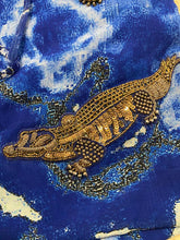 Load image into Gallery viewer, Deep royal blue sarong - crocodiles
