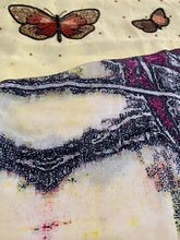 Load image into Gallery viewer, Cream, purple, white + yellow sarong - butterflies
