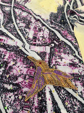 Load image into Gallery viewer, Yellow, pink, purple + black sarong - hummingbirds
