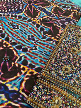 Load image into Gallery viewer, Turquoise, dark purple + blue sarong
