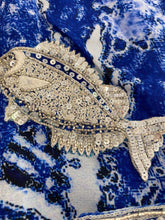 Load image into Gallery viewer, Royal blue sarong - fish
