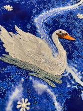 Load image into Gallery viewer, Deep rich blue sarong - white swans
