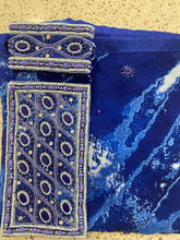 Load image into Gallery viewer, Rich deep blue sarong - small flowers
