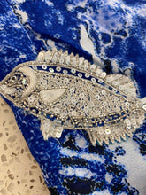 Load image into Gallery viewer, Royal blue sarong - fish
