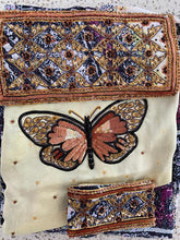 Load image into Gallery viewer, Cream, purple, white + yellow sarong - butterflies
