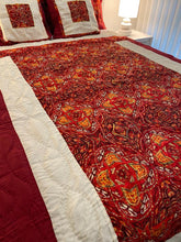 Load image into Gallery viewer, SET 3 - Deep Red and Cream Bed Cover
