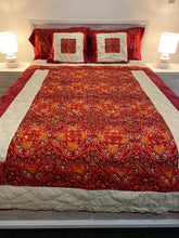 Load image into Gallery viewer, SET 3 - Deep Red and Cream Bed Cover
