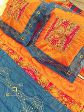 Load image into Gallery viewer, SET 5 - Rustic Orange, Royal Blue Bed Cover
