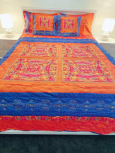 Load image into Gallery viewer, SET 5 - Rustic Orange, Royal Blue Bed Cover
