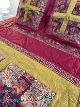 Load image into Gallery viewer, SET 7 - Maroon and Gold Bed Cover
