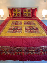 Load image into Gallery viewer, SET 7 - Maroon and Gold Bed Cover
