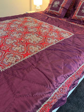 Load image into Gallery viewer, SET 8 - Rich Purple and Bright Red Bed Cover
