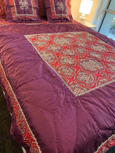 Load image into Gallery viewer, SET 8 - Rich Purple and Bright Red Bed Cover
