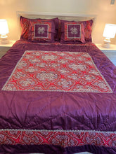 Load image into Gallery viewer, SET 8 - Rich Purple and Bright Red Bed Cover
